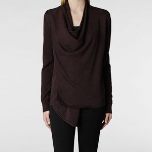 ALLSAINTS Drina Wool Cardigan Burgundy 4